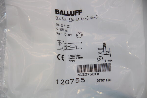 BALLUFF BES 516-324-SA 46-S 49-C (120755) Induktiver Sensor