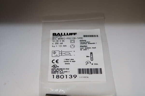 BALLUFF BES M08EC-POC15B-S49G (BES013K) Induktiver Näherungsschalter