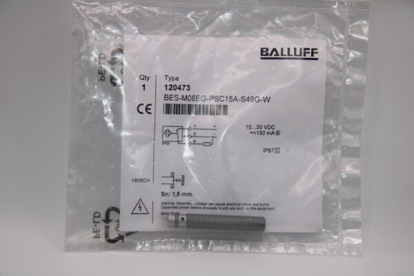 BALLUFF BES-M08EG-PSC15A-S49G-W (120473) Induktiver Näherungsschalter