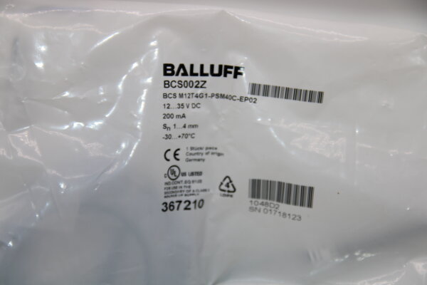 BALLUFF BCS M12T4G1-PSM40C-EP02 (367210) Näherungsschalter