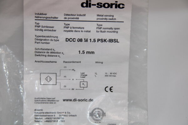 DI-SORIC DCC-08-M-1,5-PSK-IBSL Induktiver-Nährungsschalter
