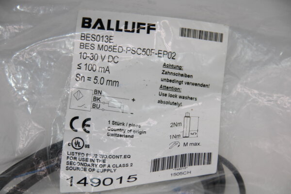 BALLUFF BES-M05ED-PSC50F-EP02 Induktiver-Sensor