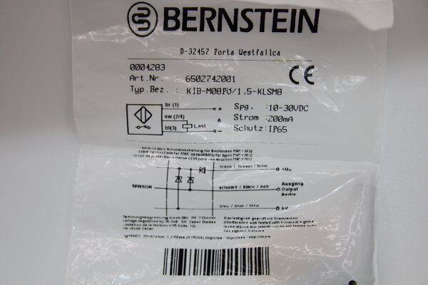 BERNSTEIN KIB-M08PÖ/1,5-KLSM8 Induktiver-Näherungsschalter