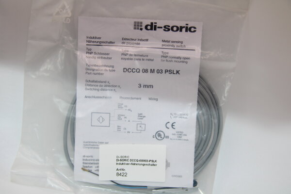 DI-SORIC DCCQ-08M03-PSLK Induktiver-Näherungsschalter