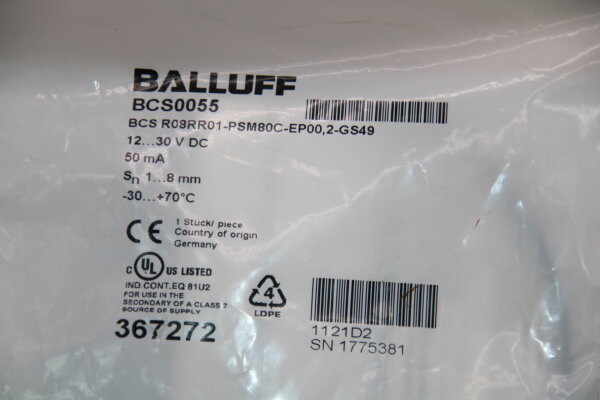 BALLUFF BCS-R08RR01-PSM80C-EP00,2-GS49 Kapazitver-Sensor