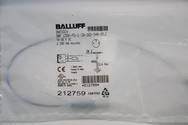 BALLUFF BMF00C4-BMF-235K-PS-C-2A-SA2-S49-00,3 Zylindersensor