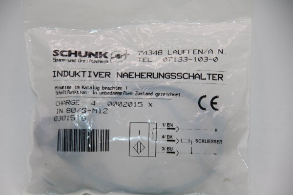 SCHUNK IN80/S-M12-(0301578) Induktiver-Näherungssensor