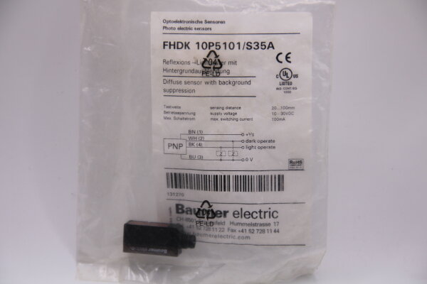 BAUMER FHDK-10P5101/S35A Reflexions-Lichttaster