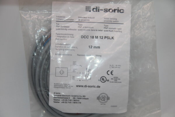 DI-SORIC DCC18M12PSLK Induktiver-Nährungsschalter