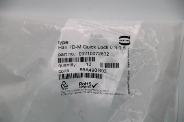 HARTING HAN7D-M Quick Lock 0,3-1,5-(09210072632) Steckverbinder