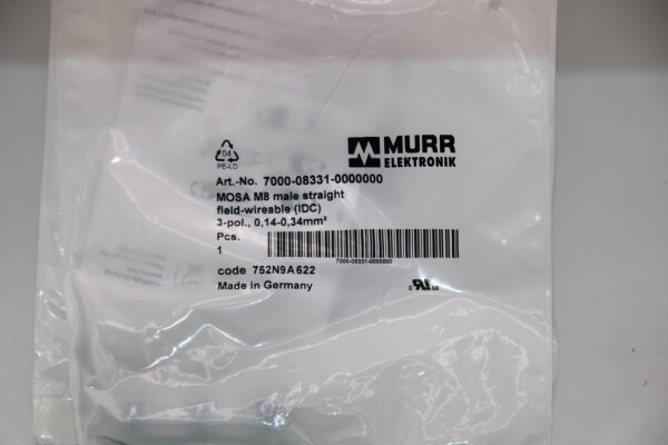 MURR-ELEKTRONIK MOSAM8-male-7000-08331-0000000 Steckverbinder (5 Stück)