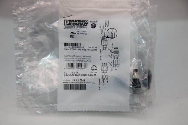 PHOENIX-CONTACT SACC-M8MS-3QO-0,25-M Steckverbinder (5 Stück)