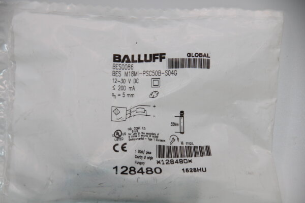 BALLUFF BESM18MI-PSC50B-S04G-(128480) Induktiver-Sensor