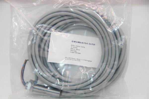 Trefzer-Sensoren IG-M12-M6b-50-PS-K-5mPUR Induktiver-Sensor