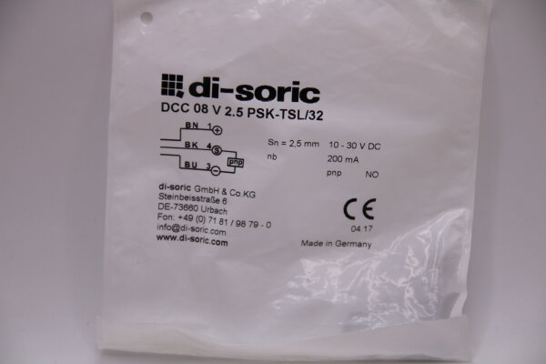 DI-SORIC DCC 08 V 2.5 PSK-TSL/32 induktiver Näherungsschalter