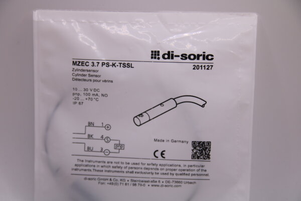 DI-SORIC MZEC 3.7 PS-K-TSSL Zylindersensor