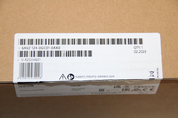 SIEMENS TP700 Comfort Panel 6AV2 124-0GC01-0AX0 V-R2GE4601