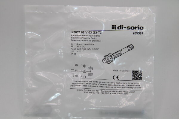 DI-SORIC KDCT 08 V 03 G3-T3 (209387) Kapazitiver Näherungsschalter