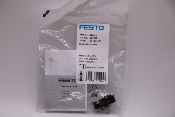 FESTO elektrische-Anschlussplatte VAVE-L1-1VR8-LP (573919) 3 Stück