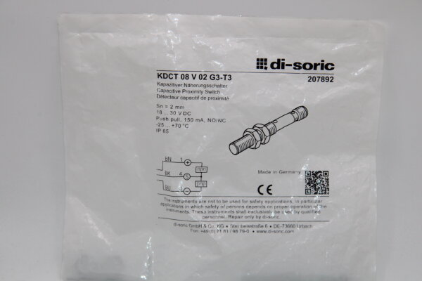 DI-SORIC KDCT 08 V 02 G3-T3 (207892) Kapazitiver Näherungsschalter