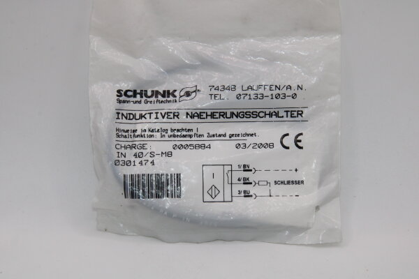SCHUNK IN-40/S-M8 Induktiver-Näherungsschalter