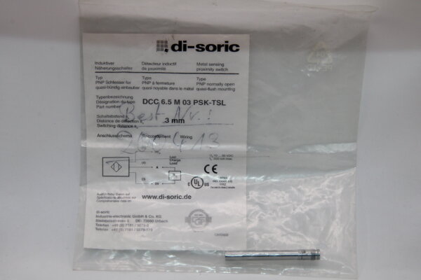 DI-SORIC DCC 6.5 M 03 PSK-TSL Induktiver Näherungsschalter
