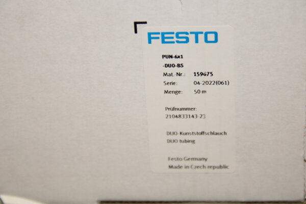 FESTO PUN-6x1-DUO-BS 159675 Doppel Pneumatikschlauch blau-schwarz 50 meter