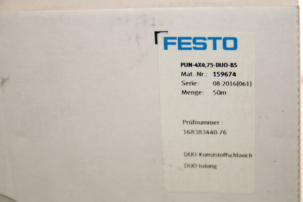 FESTO PUN-4x0,75-DUO-BS 159674 Doppel Pneumatikschlauch blau-schwarz 50 meter