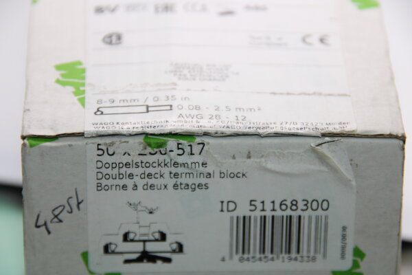 WAGO 280-517 Doppelstockklemme 48 Stück