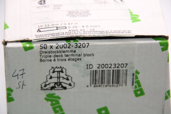 WAGO 2002-3207 Dreistockklemme 47 Stück