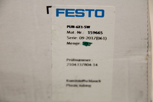 FESTO PUN-6x1-SW 159665 Pneumatikschlauch schwarz 30 meter