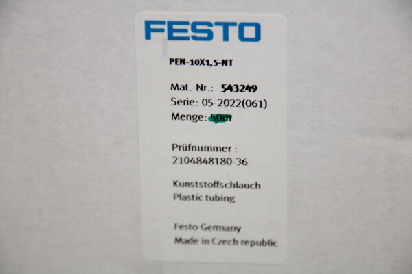 FESTO PEN-10x1,5-NT 543249 Pneumatikschlauch 40 meter