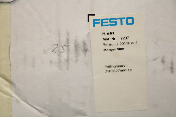 FESTO PL-6-NT-2237 Pneumatikschlauch 25 meter