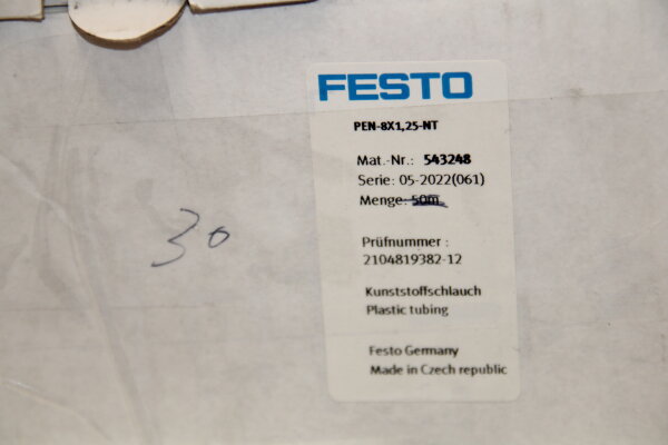 FESTO PEN-8x1,25-NT 543248 Pneumatikschlauch 30 meter