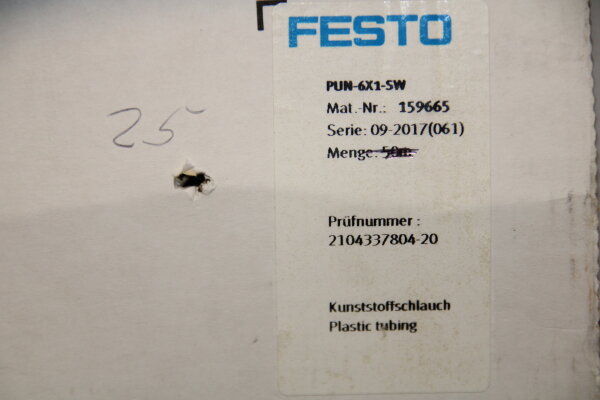 FESTO PUN-6x1-SW 159665 Pneumatikschlauch  25 meter