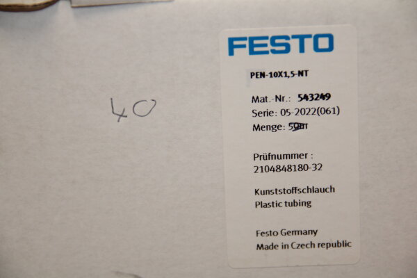 FESTO PEN-10x1,5-NT 543249 Pneumatikschlauch 40 meter