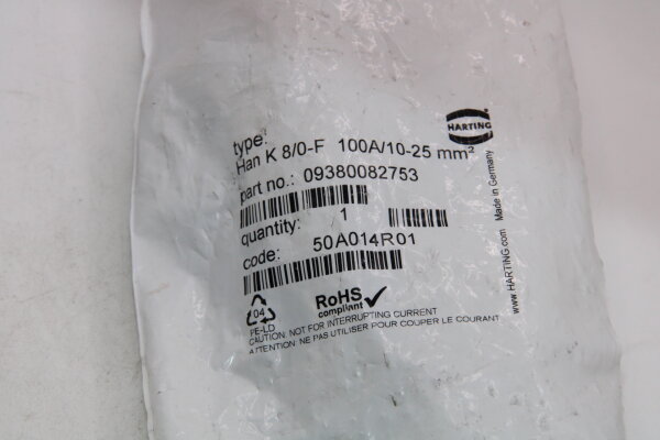 HARTING HAN K 8/0-F 100A/10-25mm² 09380082753 Steckverbinder