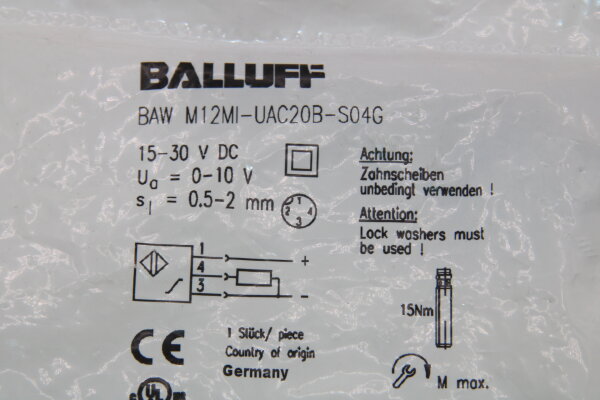 BALLUFF BAW-M12MI-UAC20B-S04G 119817 Induktiver-Sensor