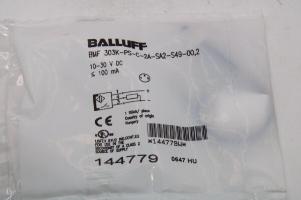BALLUFF BMF0042 144779 BMF 303K-PS-C-2A-SA2-S49-00,2 Magnetsensor Zylinderschalter