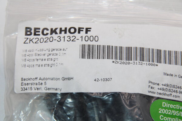 13 Stück BECKHOFF ZK2020-3132-1000 Powerleitung Anschlussleitung