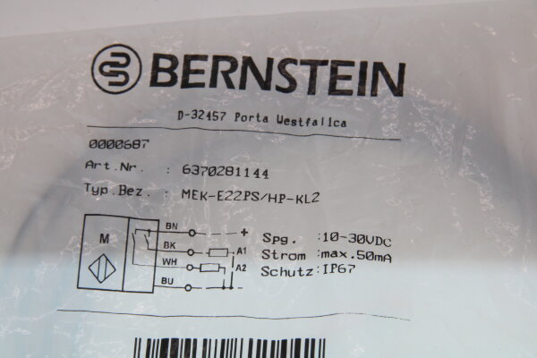 BERNSTEIN MEK-E22PS/HP-KL2 6370281144 Magnetschalter