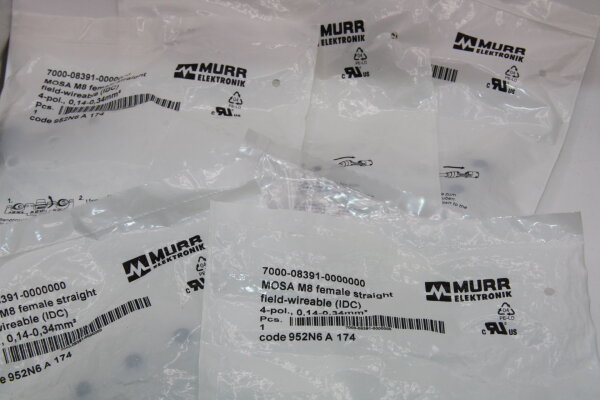 MURR ELEKTRONIK 7000-08391-0000000 M8 Steckverbinder 6 Stück