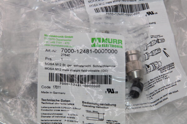 MURR ELEKTRONIK 7000-12481-0000000 Steckverbinder 8 Stück