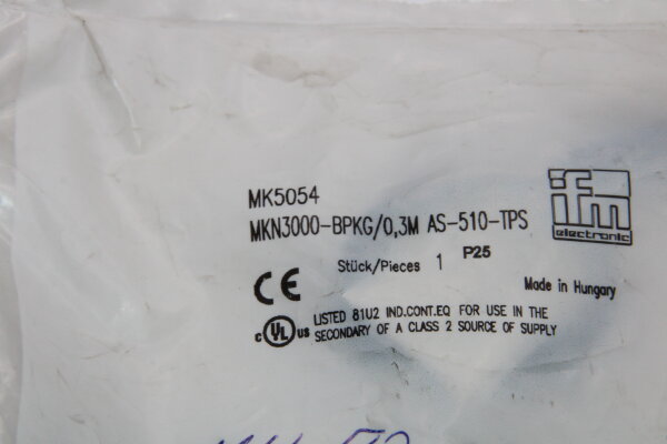IFM MK5054 MKN3000-BPKG/0,3M AS-510-TPS Magnetischer Zylindersensor