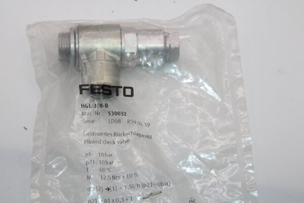 FESTO HGL-3/8-B Gesteuertes-Rückschlagventil 530032
