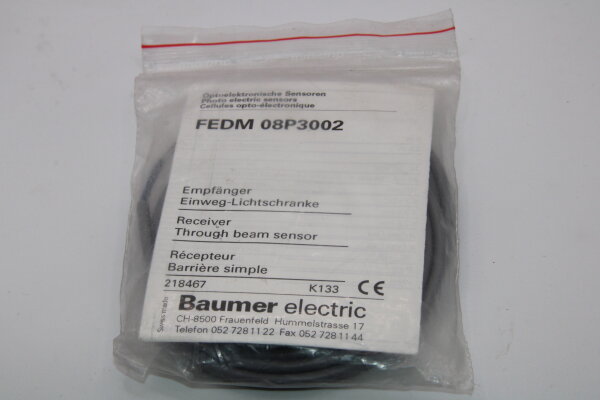 BAUMER FEDM-08P3002 Empfänger-Einweg-Lichtschranke