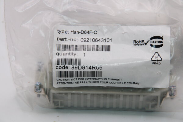 HARTING Han-D64F-C 09210643101 Buchseneinsatz 3 Stück