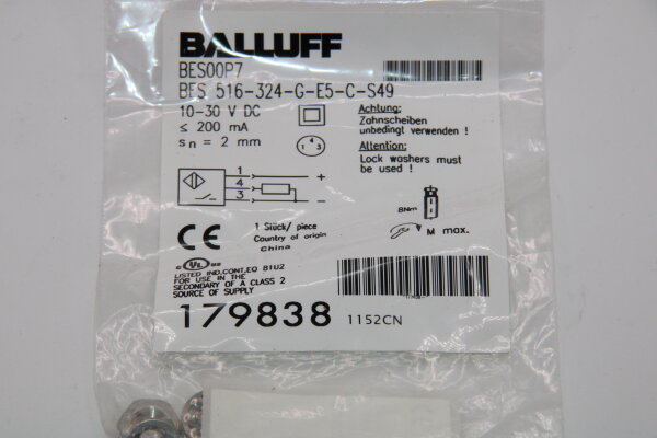 BALLUFF BES00P7 147158 BES 516-324-G-E5-C-S49 179838 Induktiver Sensor