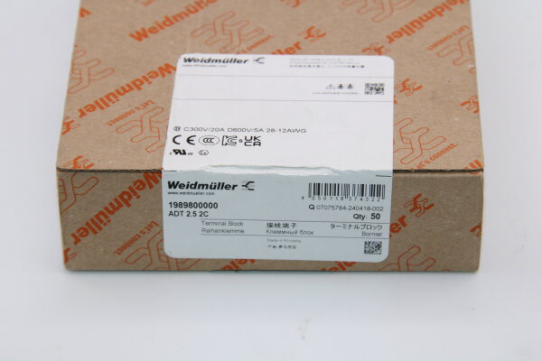 WEIDMÜLLER ADT2,52C 1989800000 Reihenklemme 50 Stück