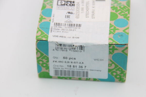 PHOENIX CONTACT FK-MC0,5/6-ST-2,5 1881367 Leiterplattenstecker 50 Stück